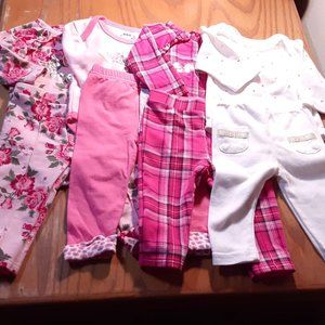 8-Pc Baby Girls Bodysuit/Pants Bundle